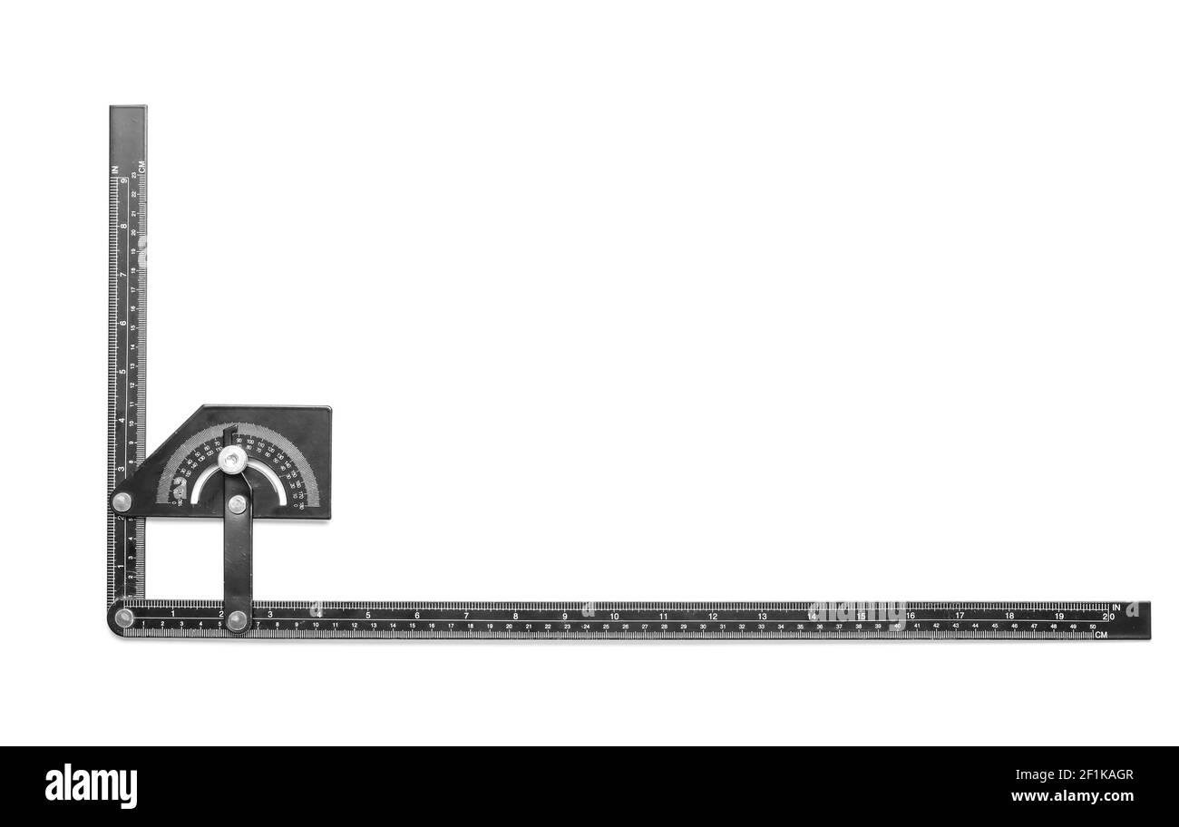 Bulders Ruler New builder's ruler on white background Stock Photo - Alamy