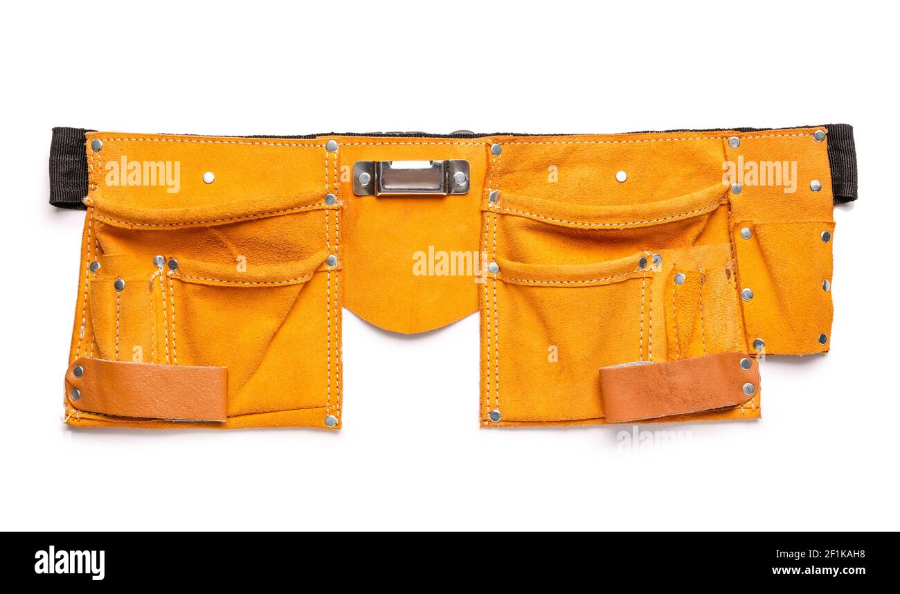 Tool belt on white background Stock Photo - Alamy