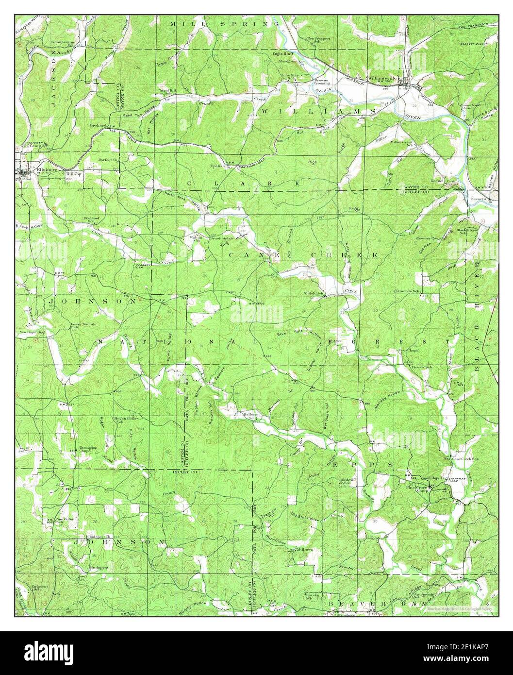 Williamsville, Missouri, map 1934, 162500, United States of America by
