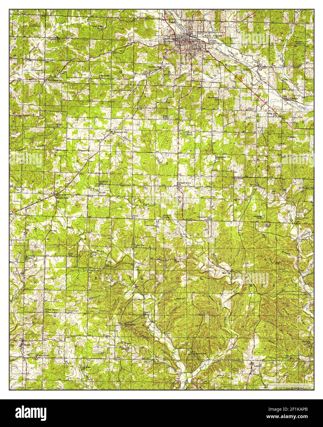 West Plains, Missouri, map 1944, 162500, United States of America by