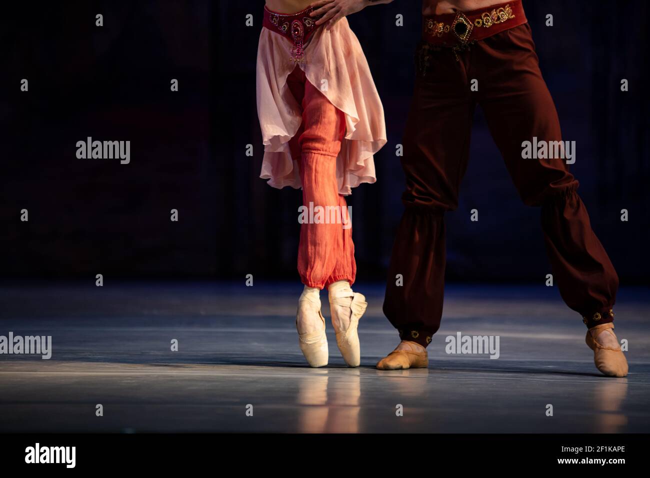 Closeup of classic ballet couple on stage Stock Photo - Alamy