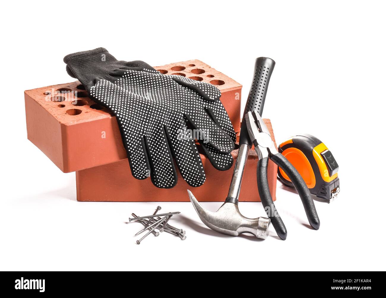 Set of construction tools on white background Stock Photo - Alamy