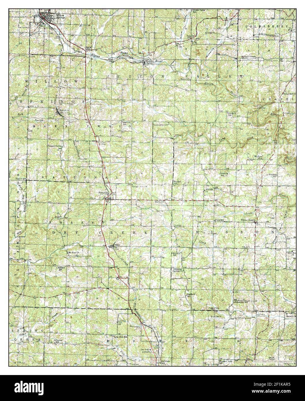 Willow Springs, Missouri, map 1945, 162500, United States of America