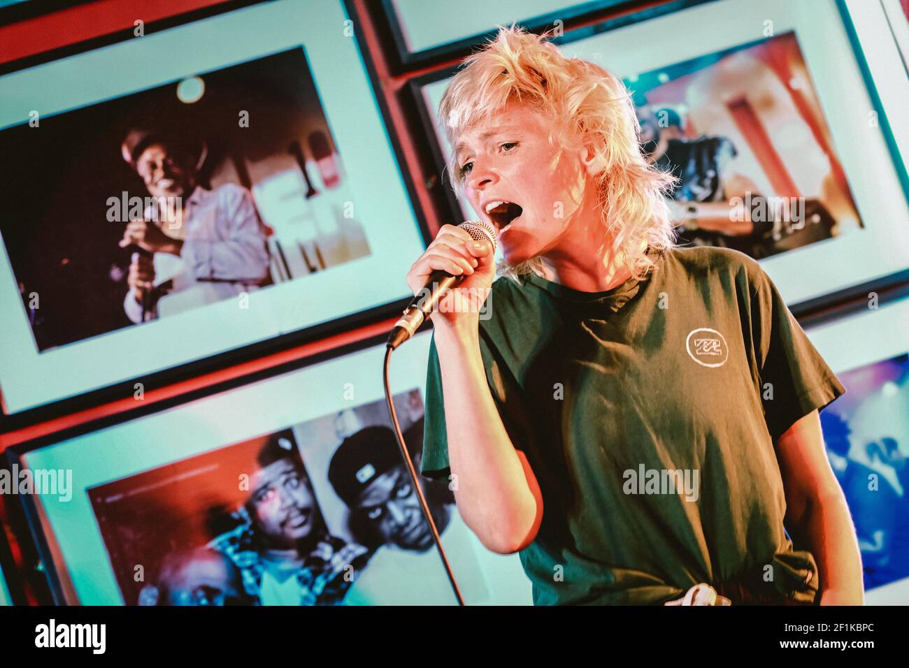 London, UK, 12.09.20 - Jason Williamson of Sleaford Mods performs with  onstage at London's 100 Club in a live streamed performance. Stock Photo