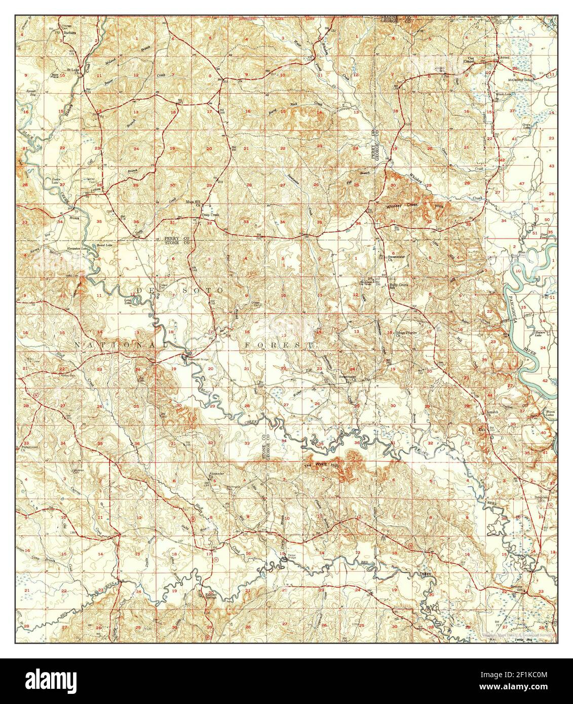 Benndale, Mississippi, map 1949, 162500, United States of America by