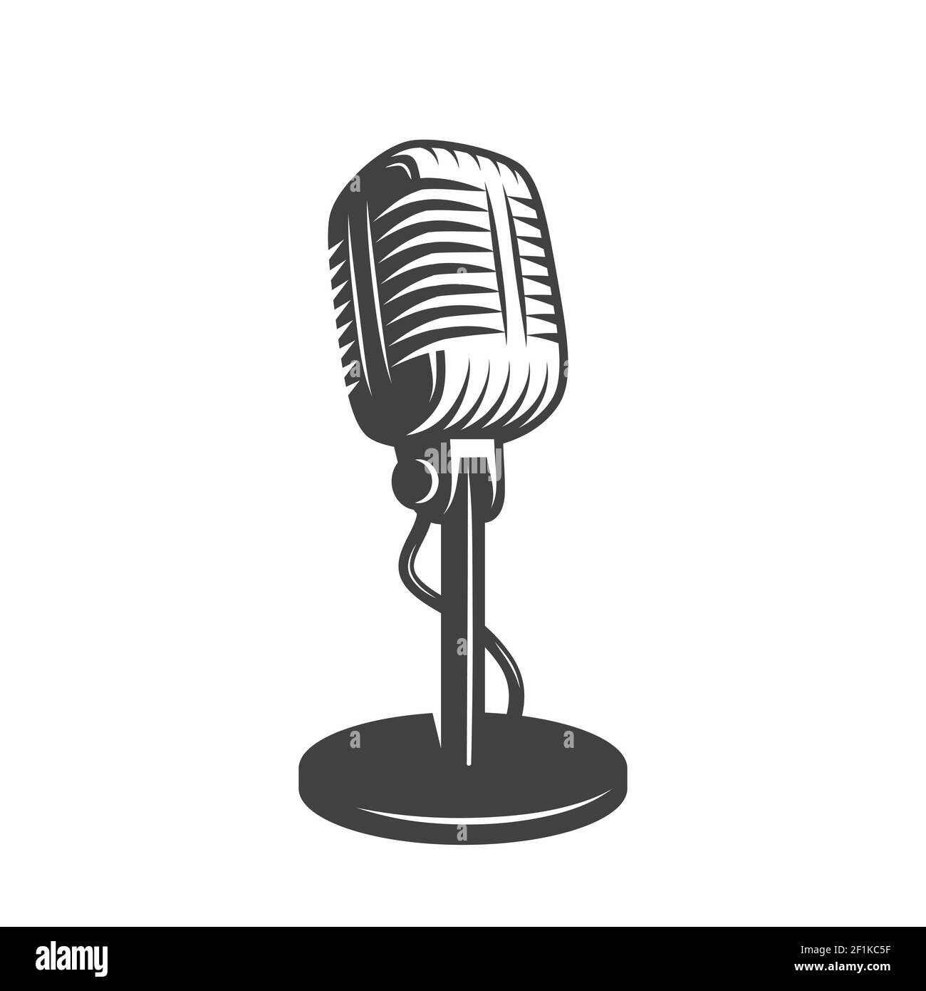 Vector illustration of isolated retro, vintage microphone Stock Vector  Image & Art - Alamy