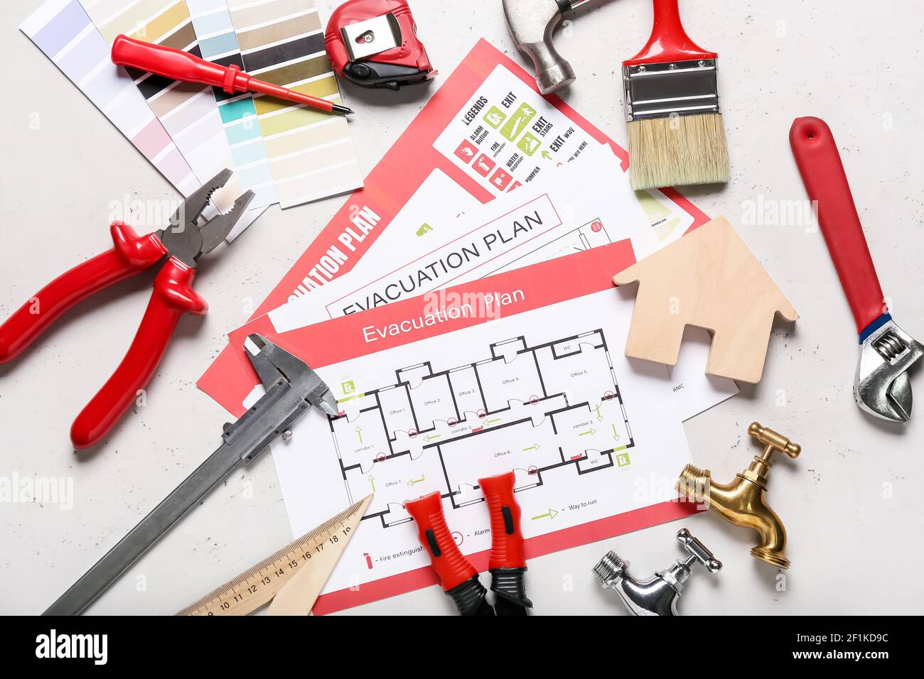 Construction drawings different tools hi-res stock photography and ...