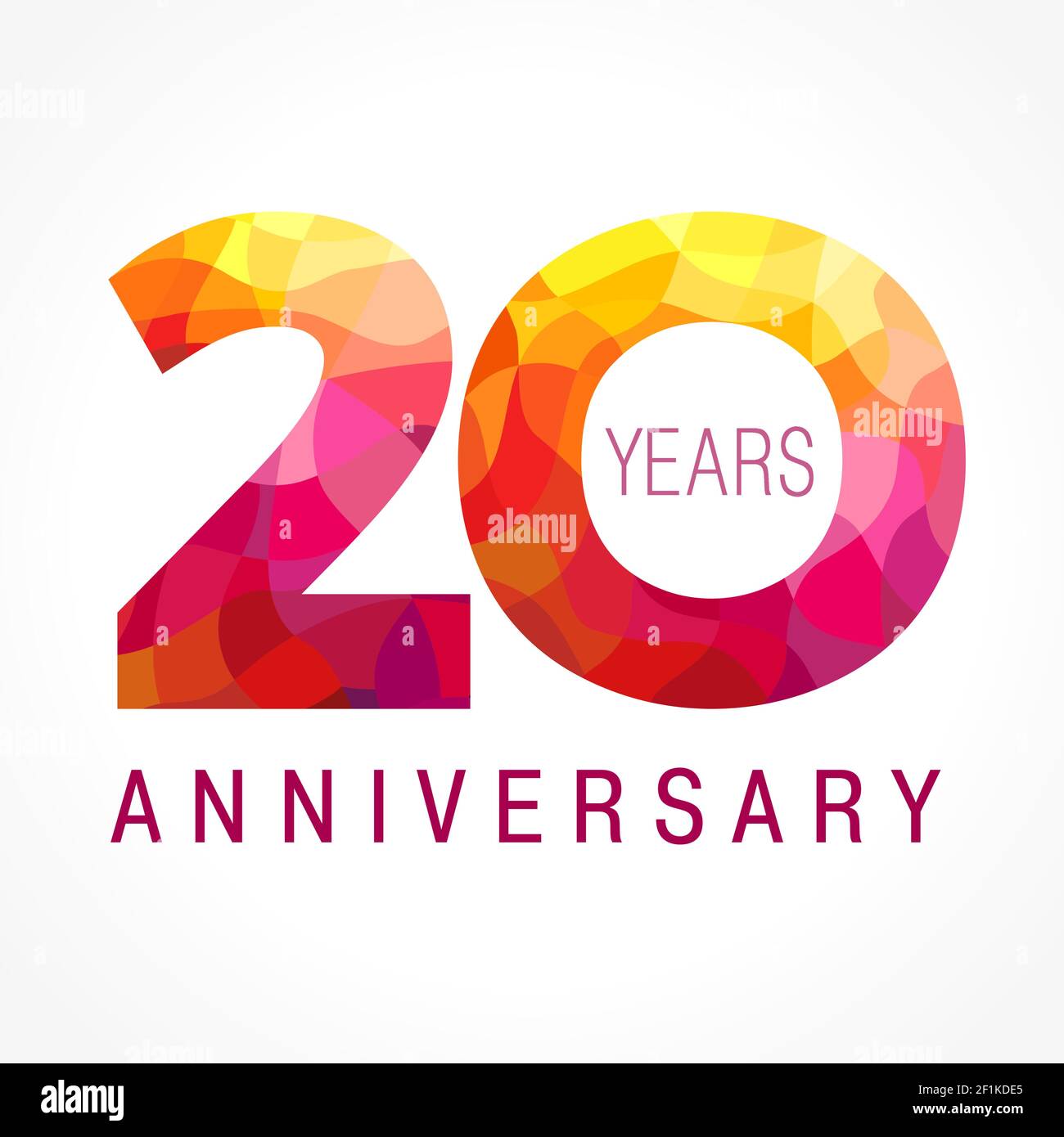 20 years old celebrating fiery logo. Anniversary flamed year of 20 th. Vector template flamy 0 numbers. Happy birthday flaming greetings celebrates. S Stock Vector