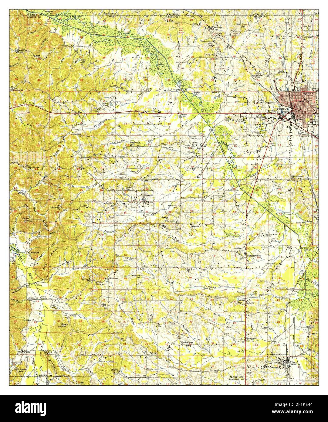 Corinth, Mississippi, map 1950, 162500, United States of America by