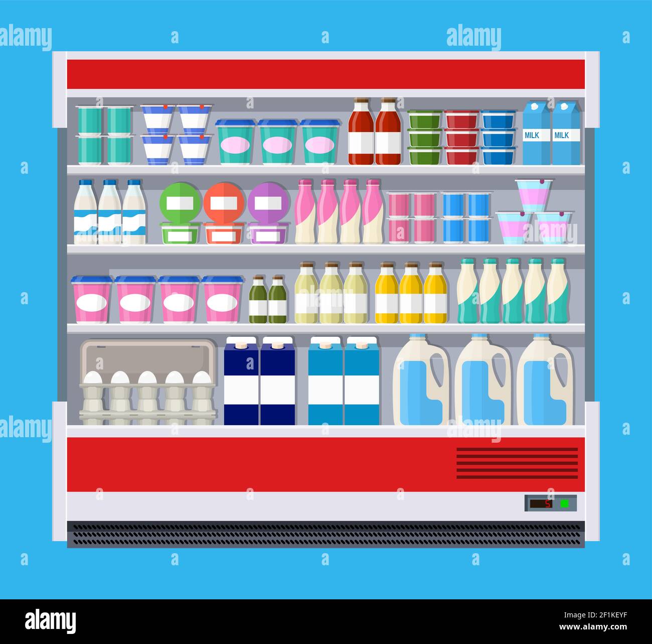 Showcase fridge for cooling dairy products Stock Vector Image & Art Alamy