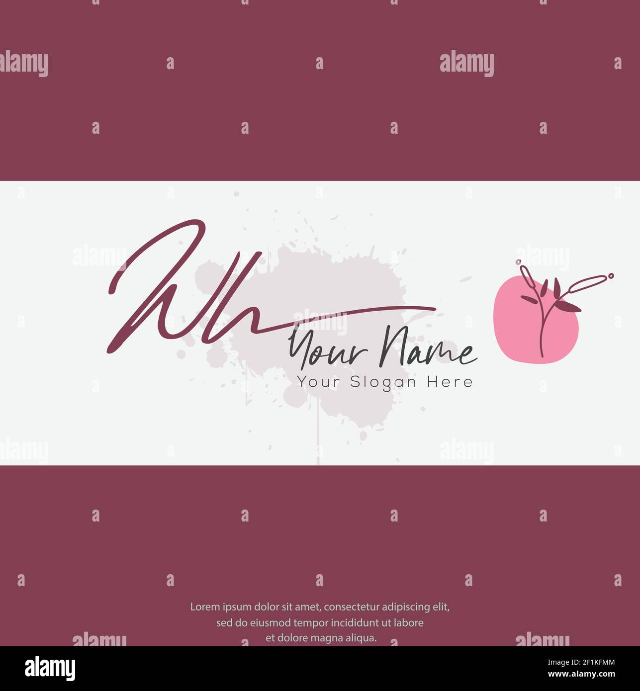 W H WH Initial letter handwriting and signature logo. Beauty vector initial logo .Fashion, boutique, floral and botanical Stock Vector