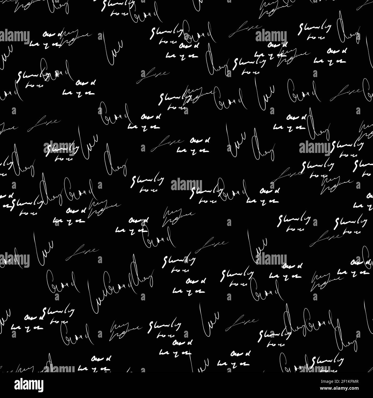 Seamless vector pattern. White text on a black background Stock Vector ...