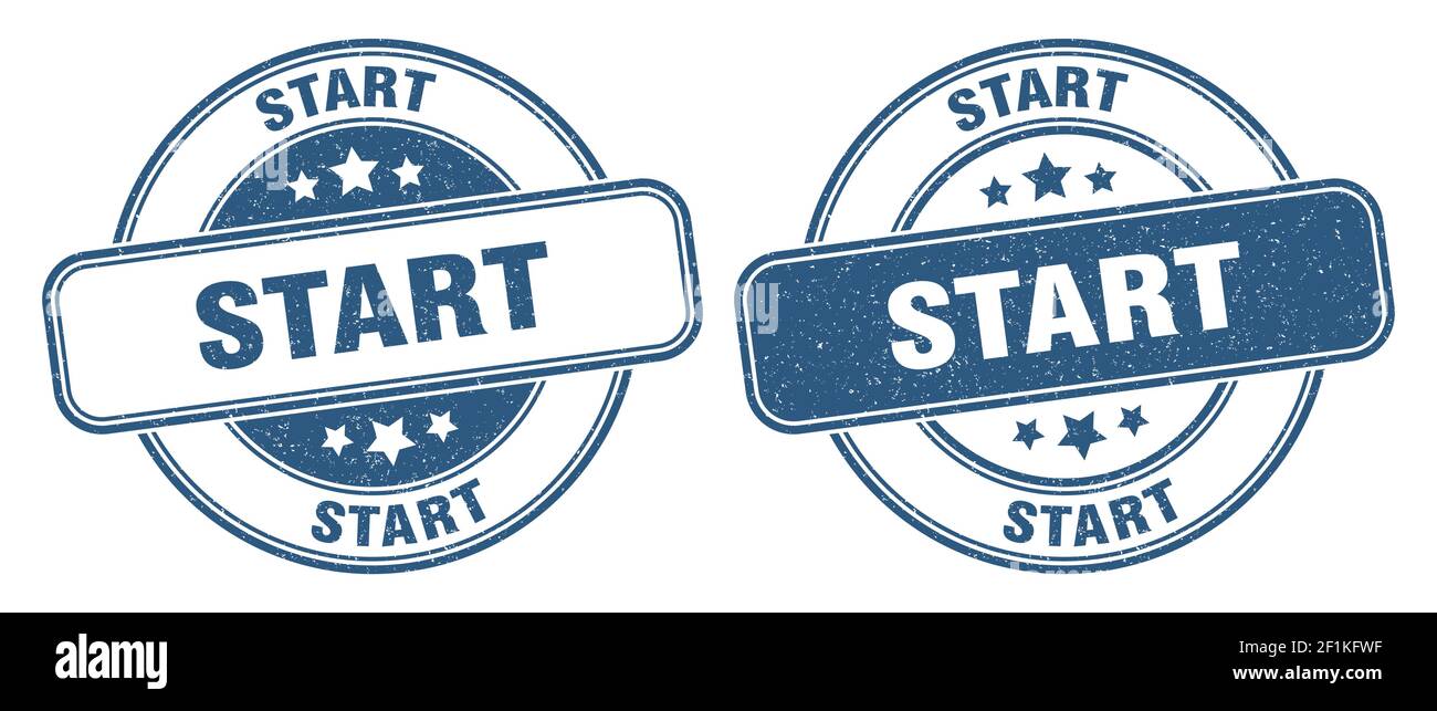 start stamp start sign round grunge label Stock Vector Image Art