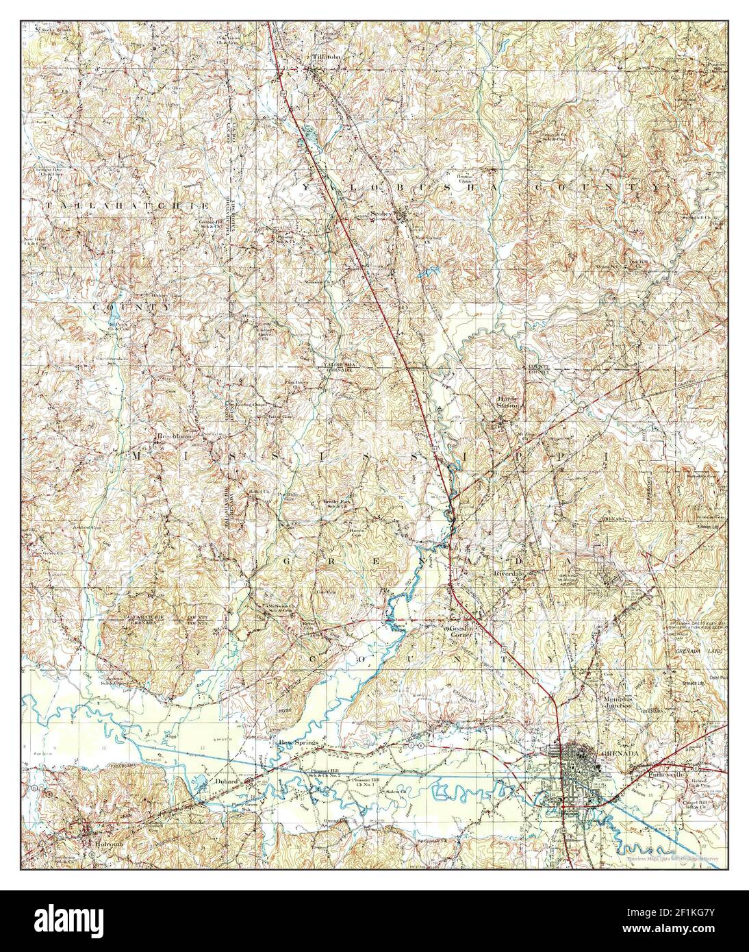 Map of grenada mississippi Cut Out Stock Images & Pictures Alamy