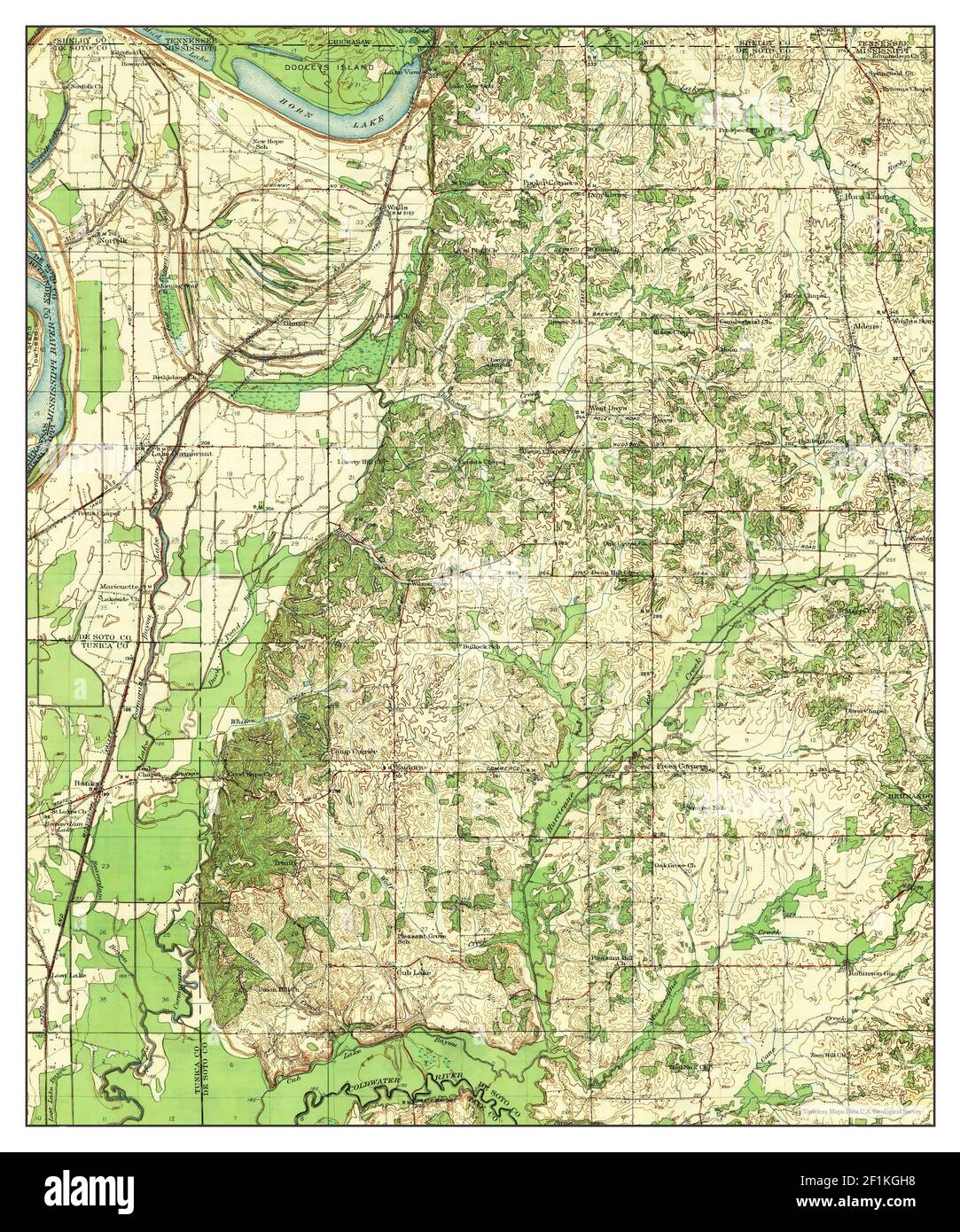 Horn Lake, Mississippi, map 1935, 162500, United States of America by