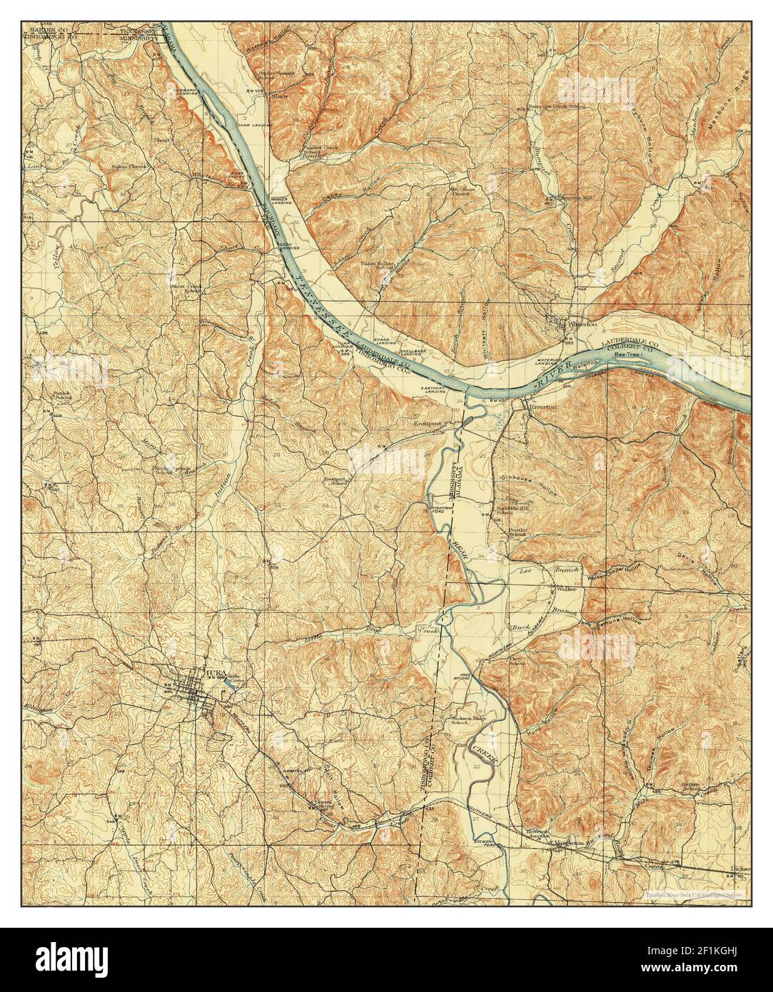 Iuka, Mississippi, map 1914, 162500, United States of America by