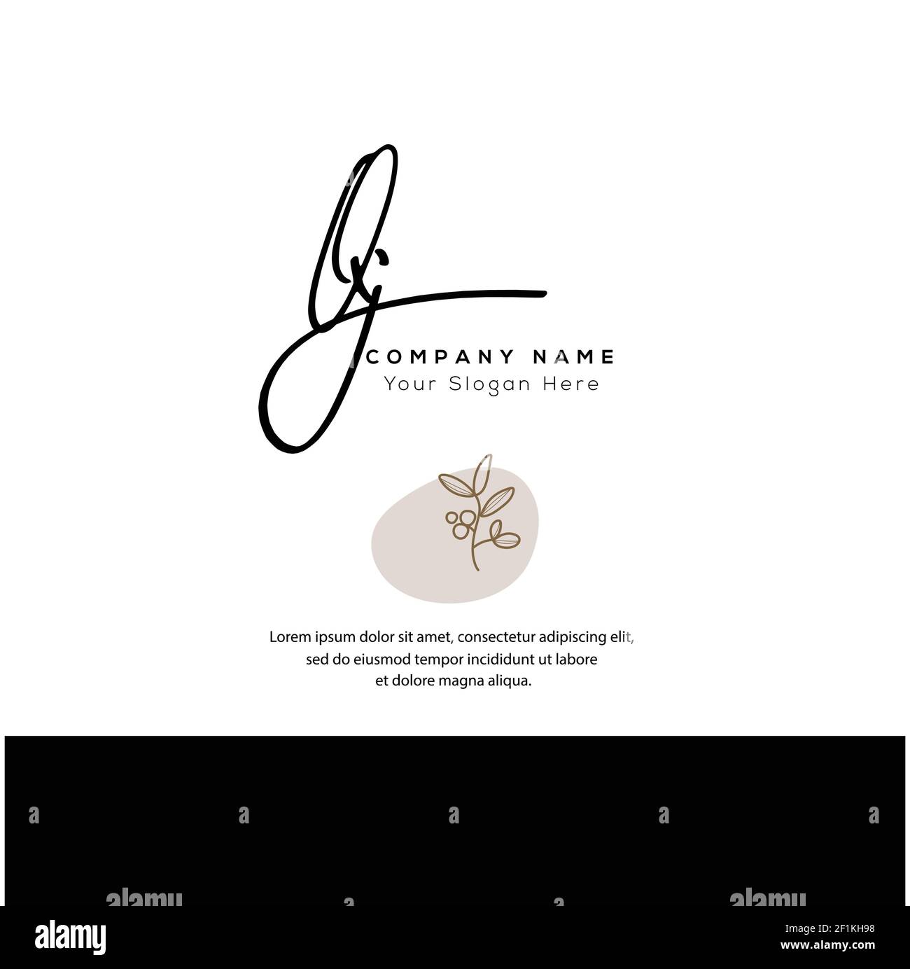 Q J QJ Initial letter handwriting and signature logo. Beauty vector initial logo .Fashion, boutique, floral and botanical Stock Vector