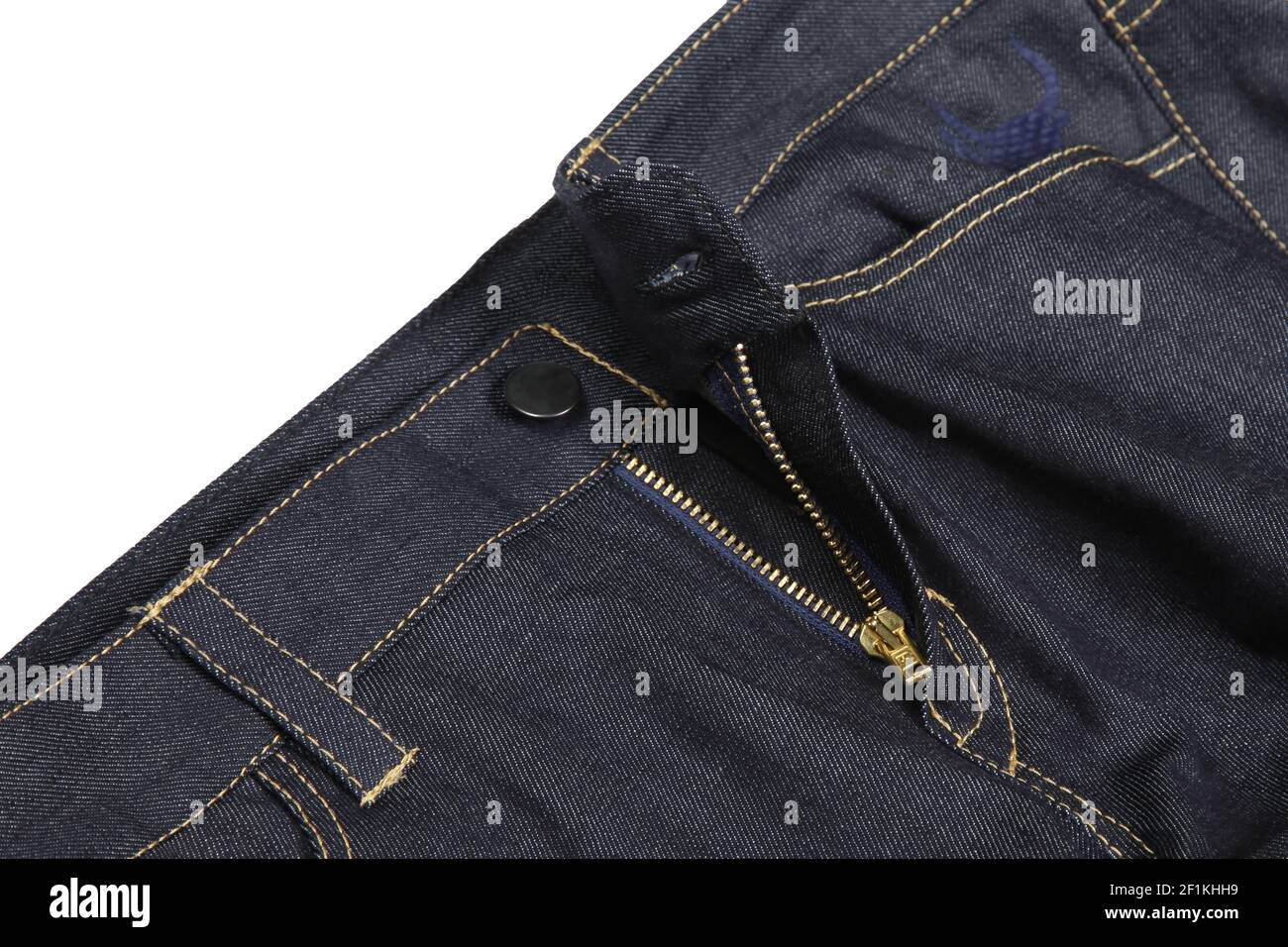 Zipper on a jeans Stock Photo