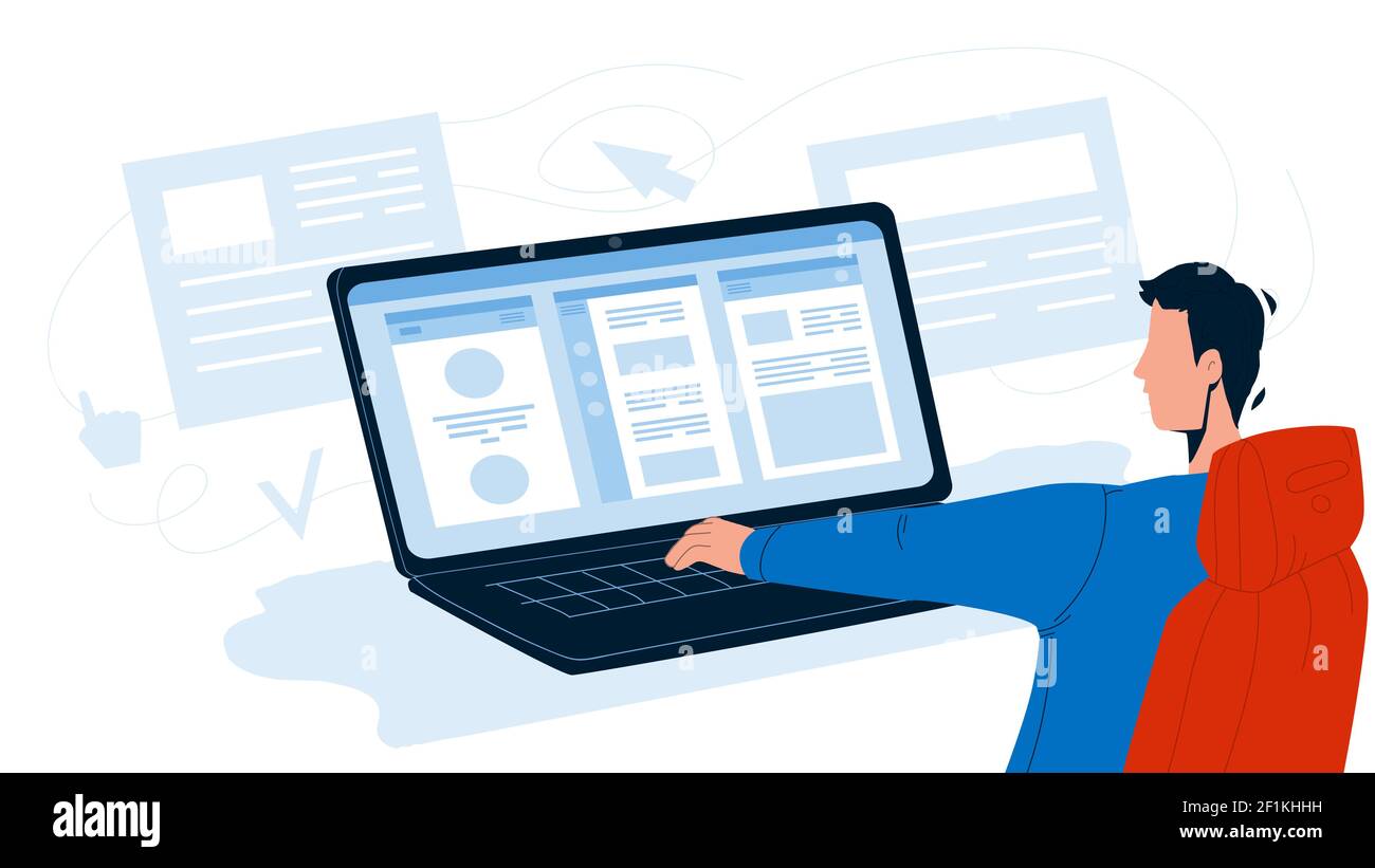 Application Development Programmer Work Vector Illustration Stock ...