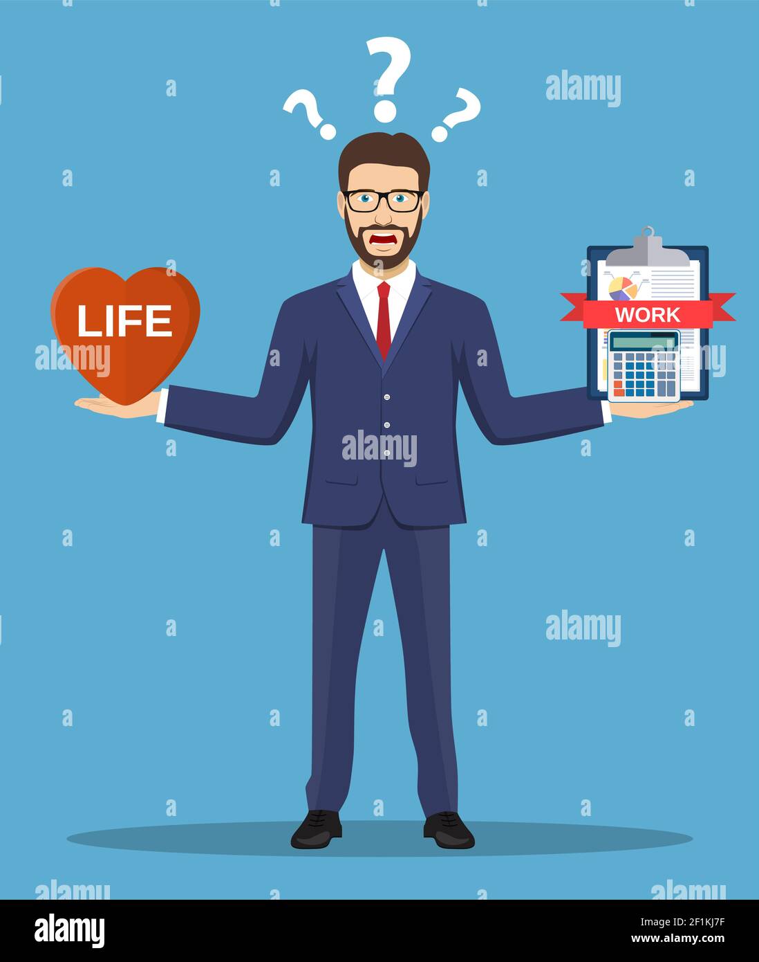 Cartoon businessman balancing Work and life Stock Vector Image & Art ...