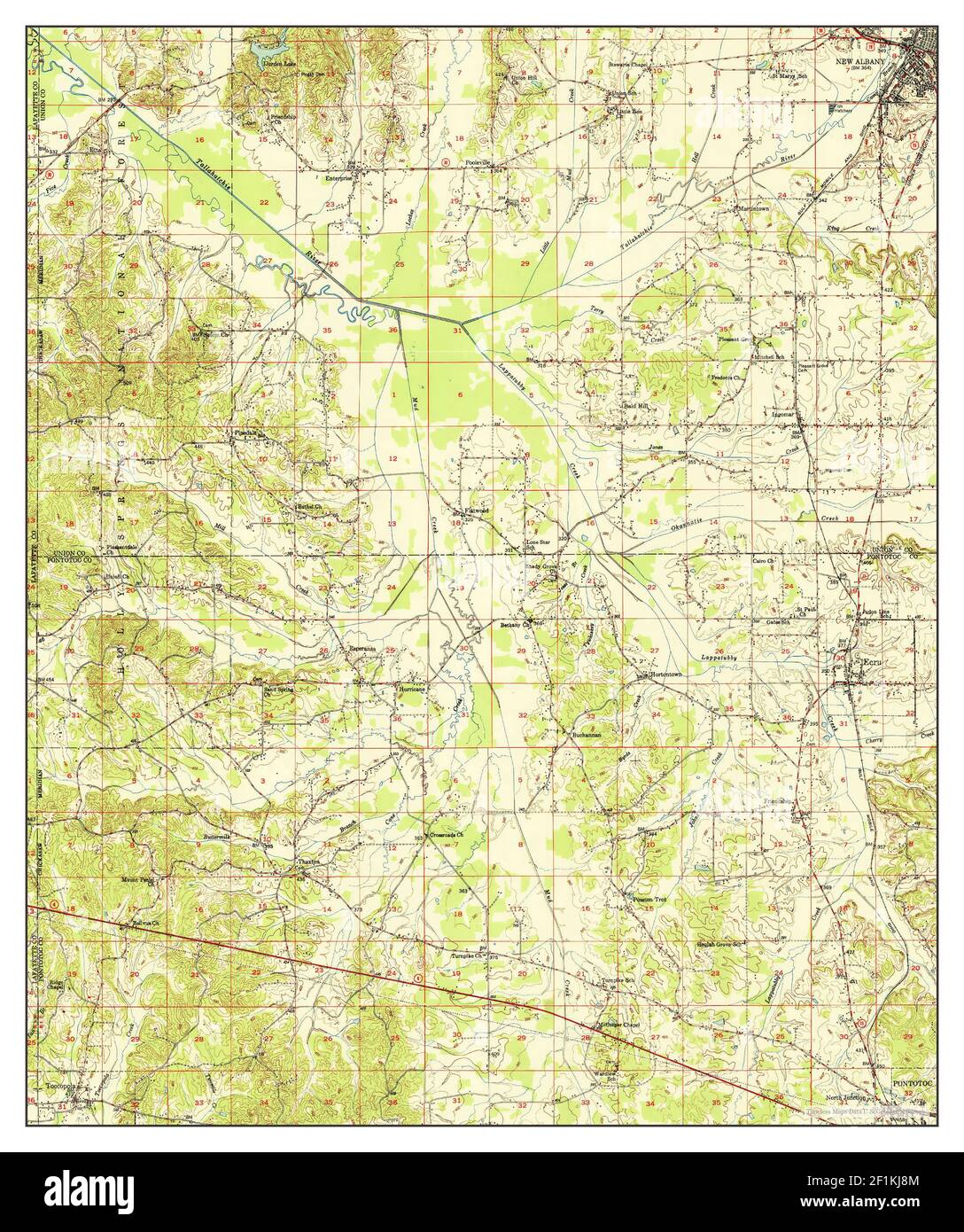 New albany mississippi map Cut Out Stock Images & Pictures Alamy