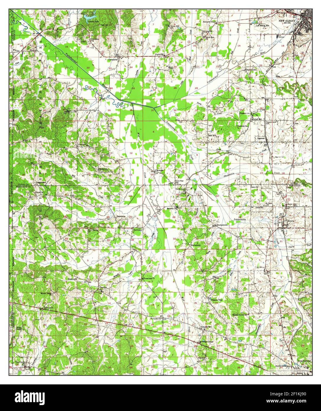 New Albany, Mississippi, map 1949, 162500, United States of America by