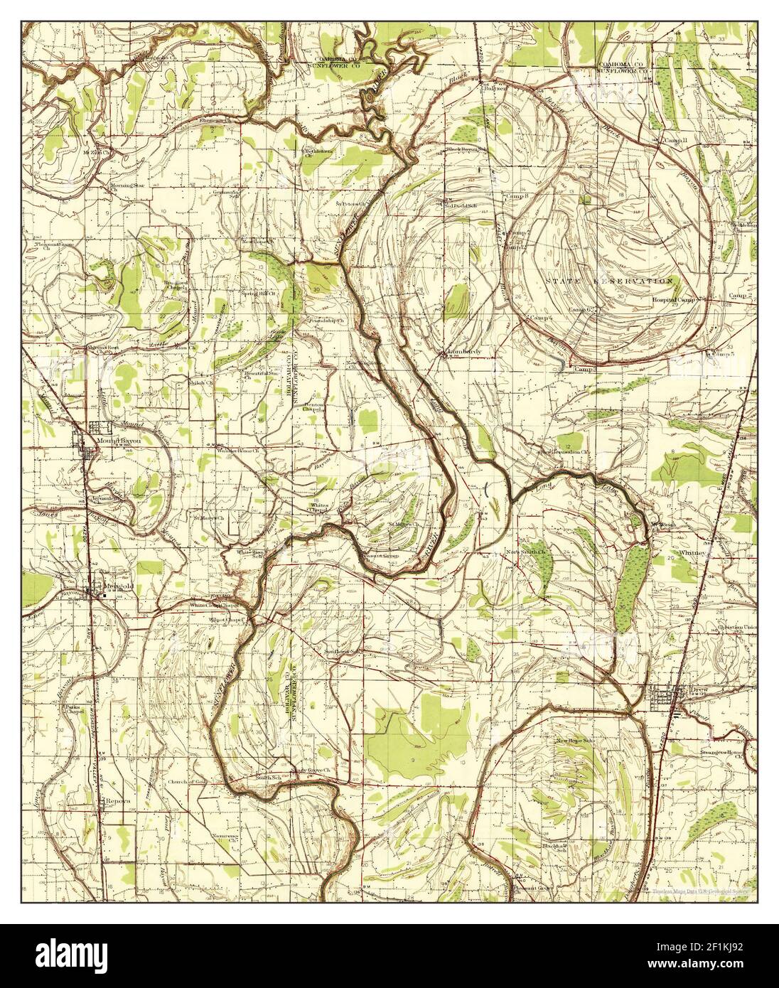 Mound Bayou, Mississippi, map 1935, 162500, United States of America