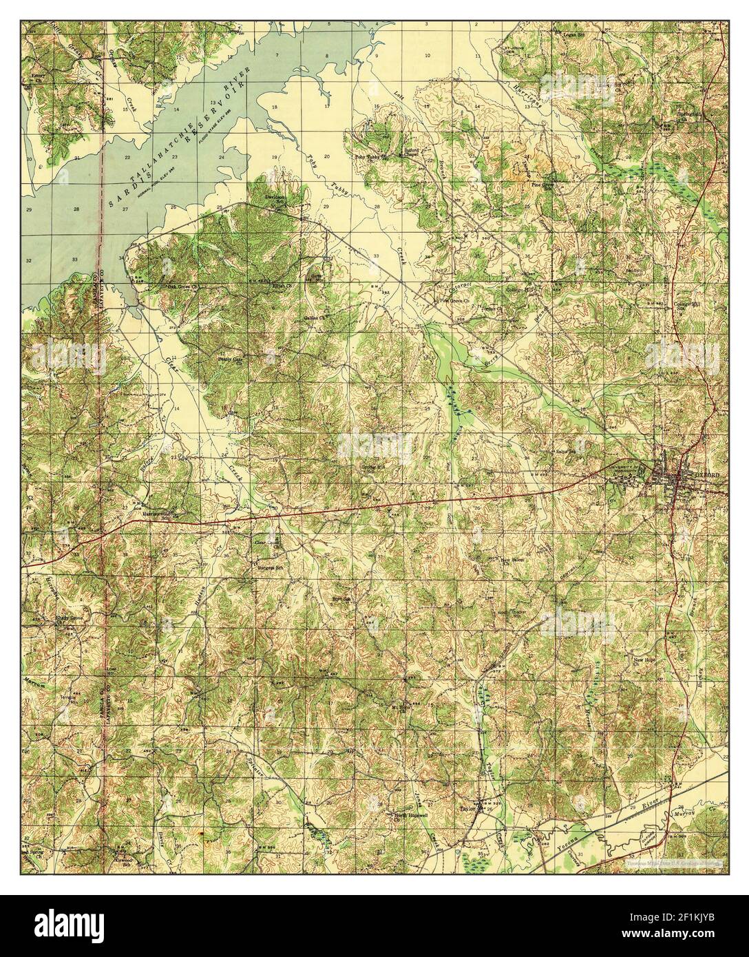 Oxford, Mississippi, map 1943, 162500, United States of America by