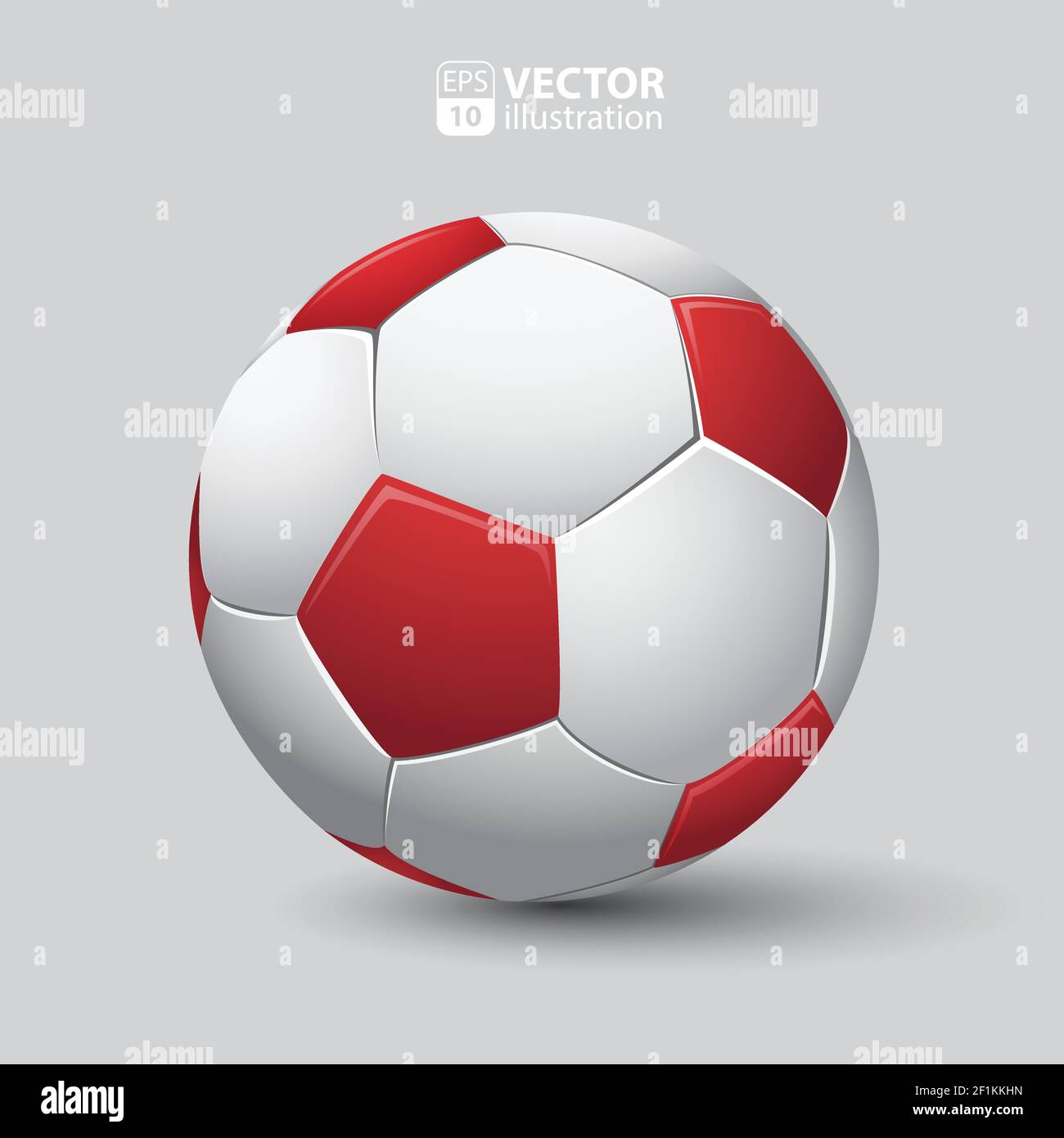 Soccer ball in red and white realistic isolated Stock Vector Image ...