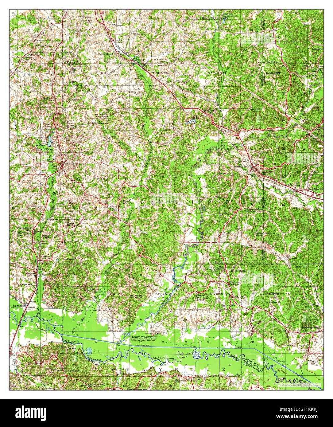 Potts Camp, Mississippi, map 1945, 162500, United States of America by Timeless Maps, data U.S