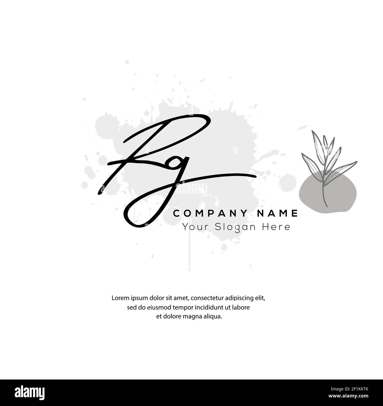 R G RG Initial letter handwriting and signature logo. Beauty vector initial logo .Fashion, boutique, floral and botanical Stock Vector