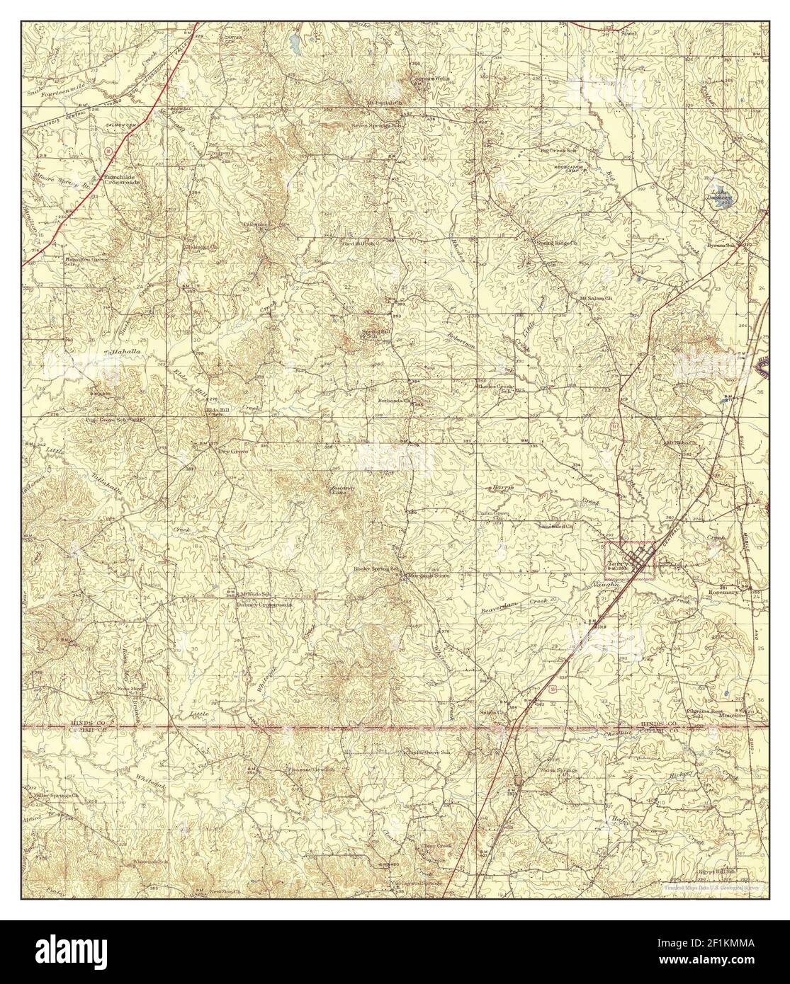 Terry, Mississippi, map 1943, 162500, United States of America by
