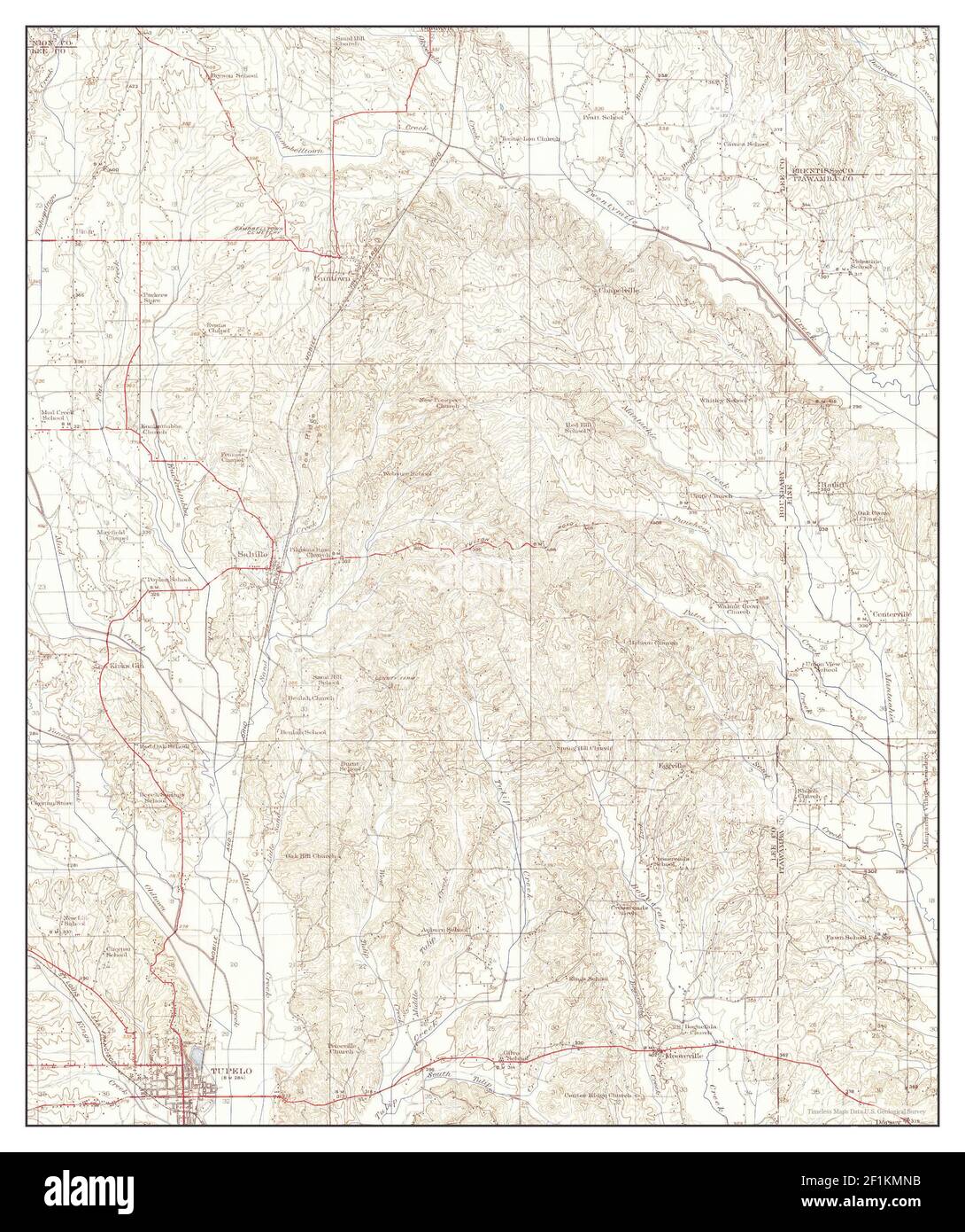 Tupelo, Mississippi, map 1921, 162500, United States of America by