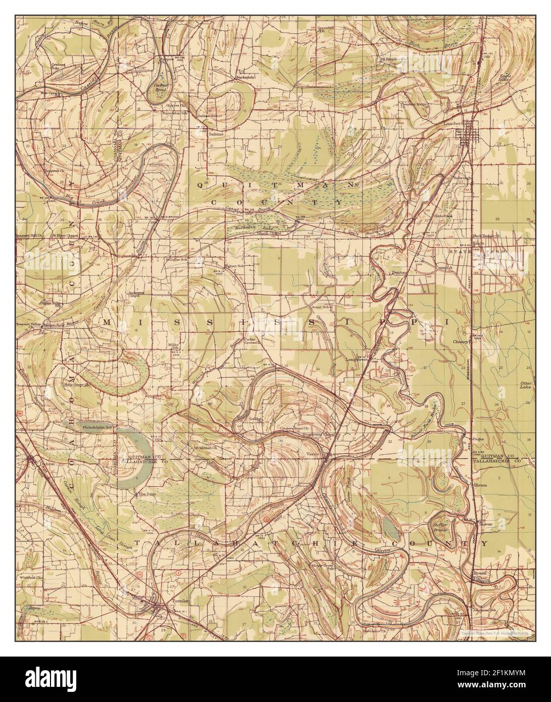 Tutwiler, Mississippi, map 1939, 162500, United States of America by