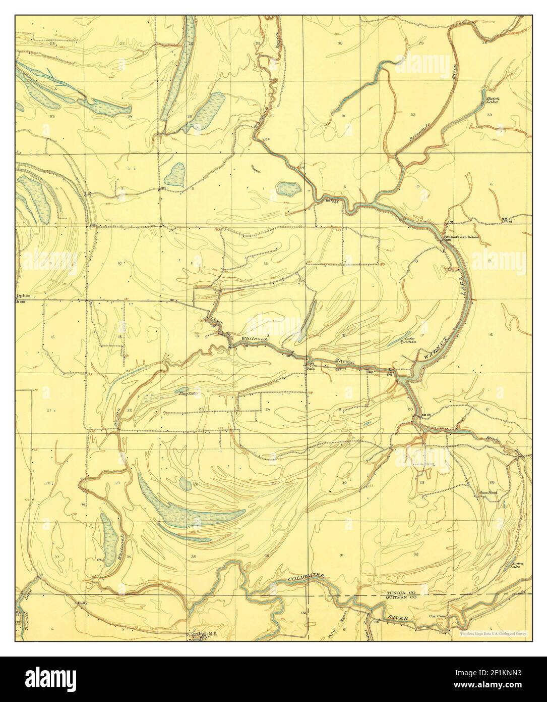Walnut Lake, Mississippi, map 1910, 131680, United States of America