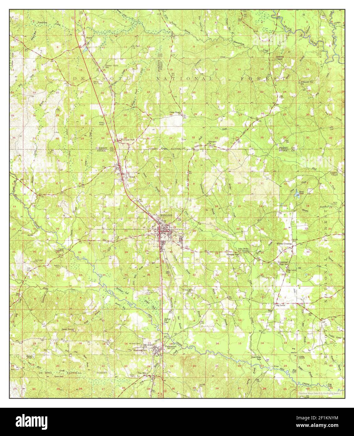 Map of wiggins mississippi hires stock photography and images Alamy