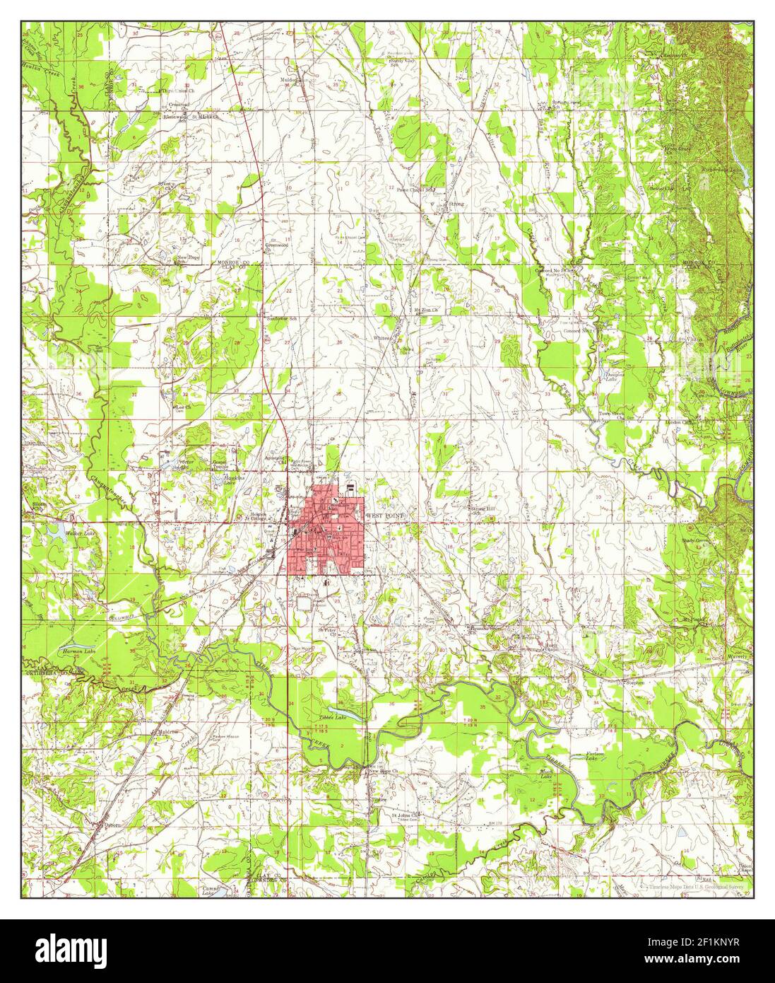 West Point, Mississippi, map 1959, 162500, United States of America by Timeless Maps, data U.S
