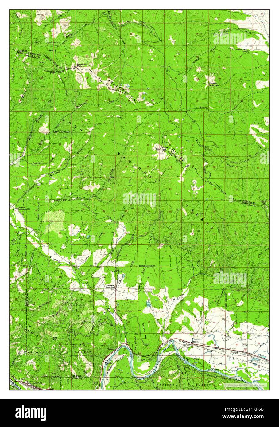 Alberton, Montana, map 1959, 1:62500, United States of America by Timeless Maps, data U.S. Geological Survey Stock Photo