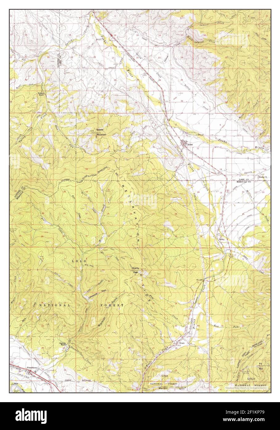 Arlee montana map hires stock photography and images Alamy