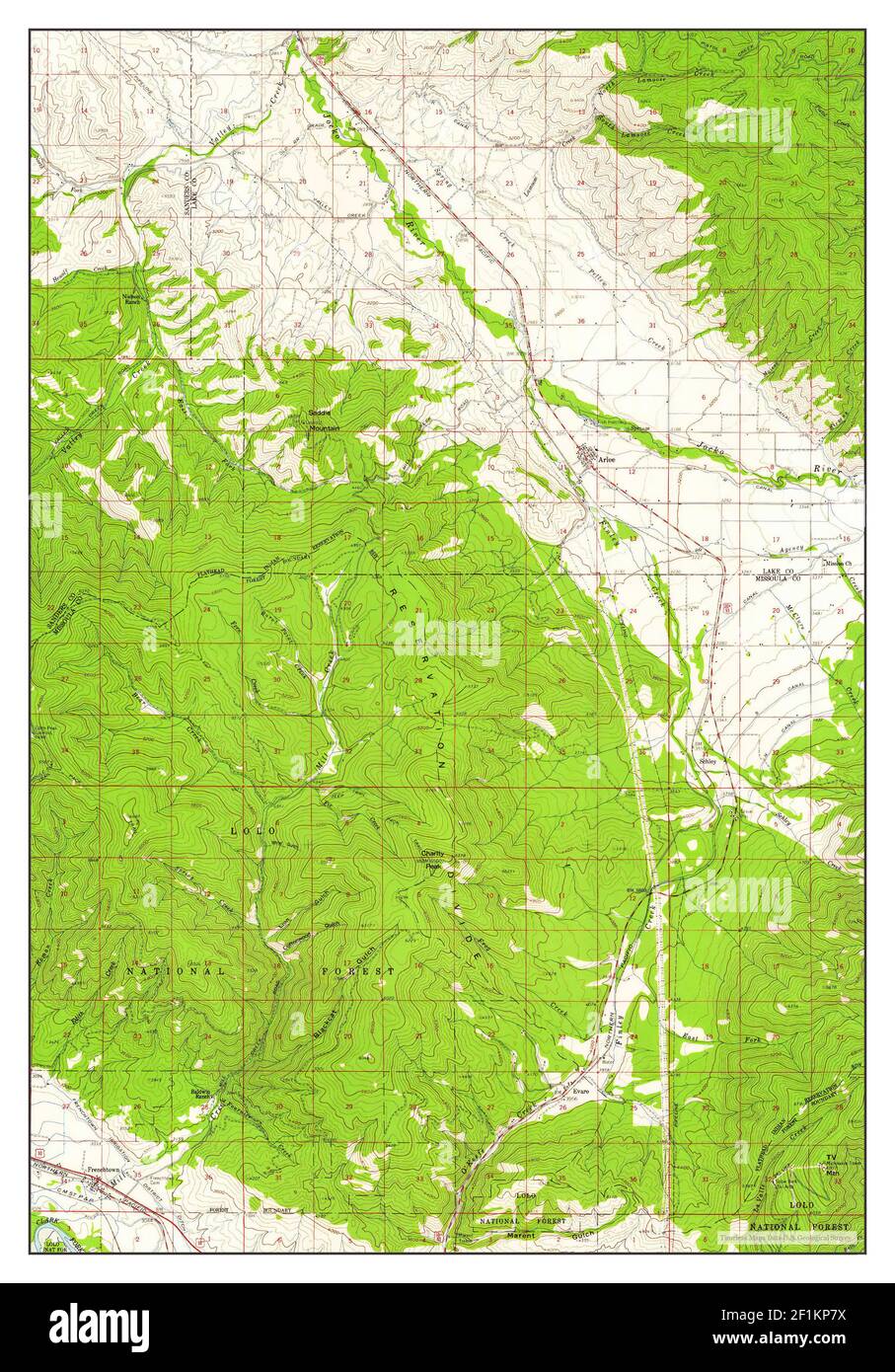 Arlee, Montana, map 1959, 162500, United States of America by Timeless