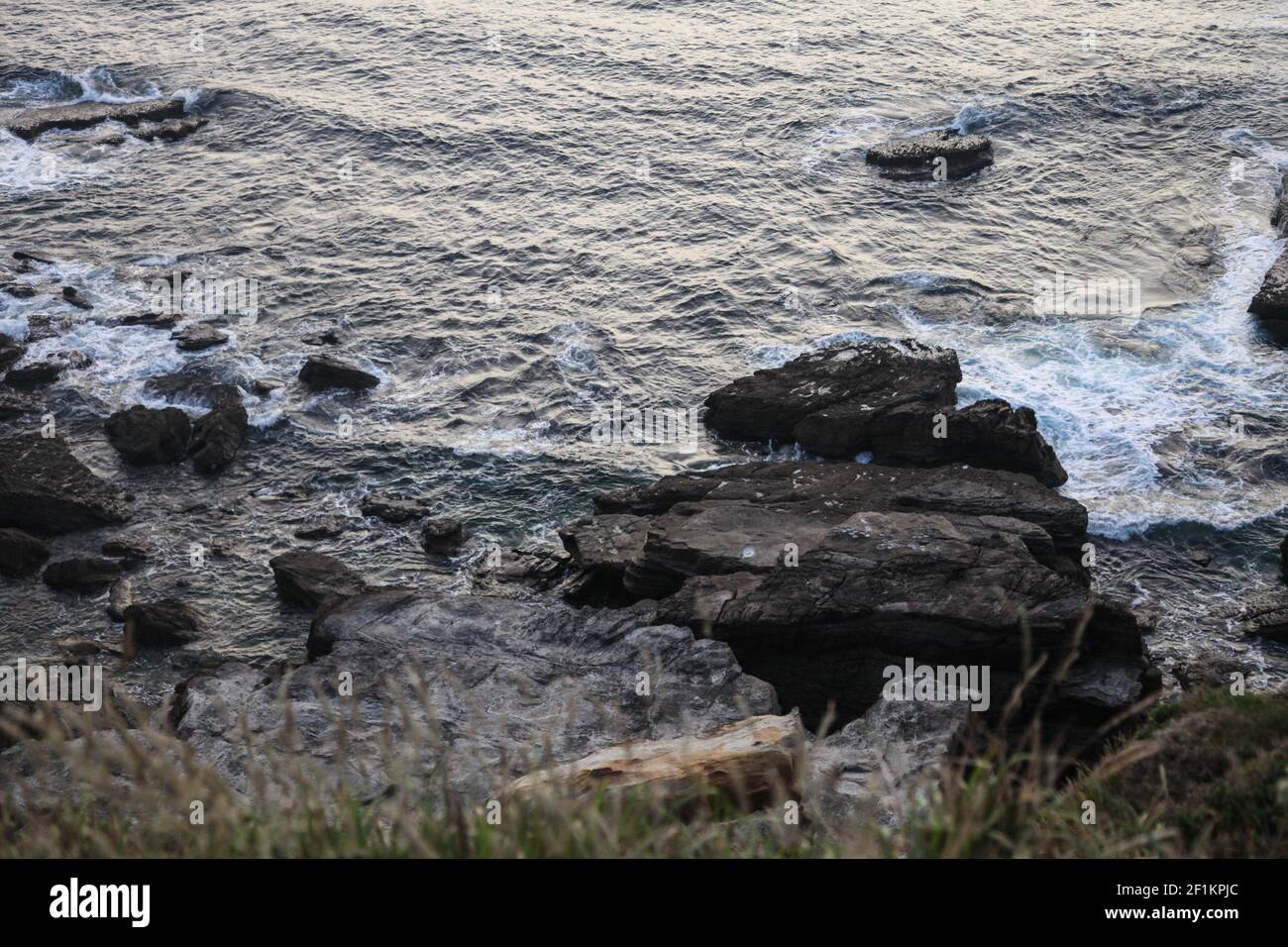 Sunset on a steep coast in northern Spain Stock Photo - Alamy