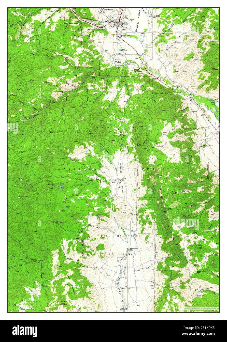 Boulder, Montana, map 1954, 162500, United States of America by
