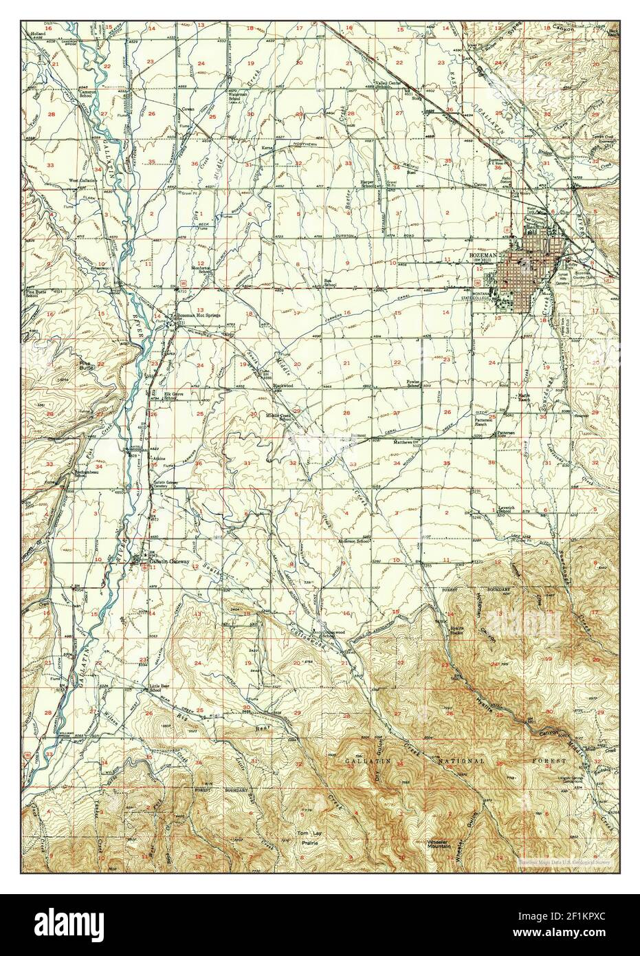 Bozeman, Montana, map 1953, 162500, United States of America by