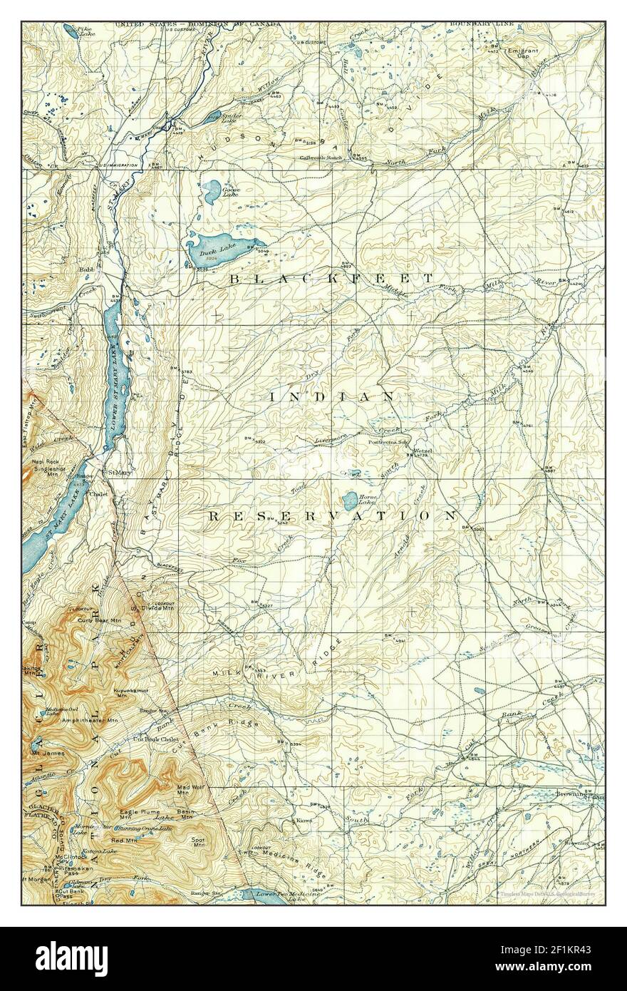 Browning, Montana, map 1901, 1125000, United States of America by Timeless Maps, data U.S