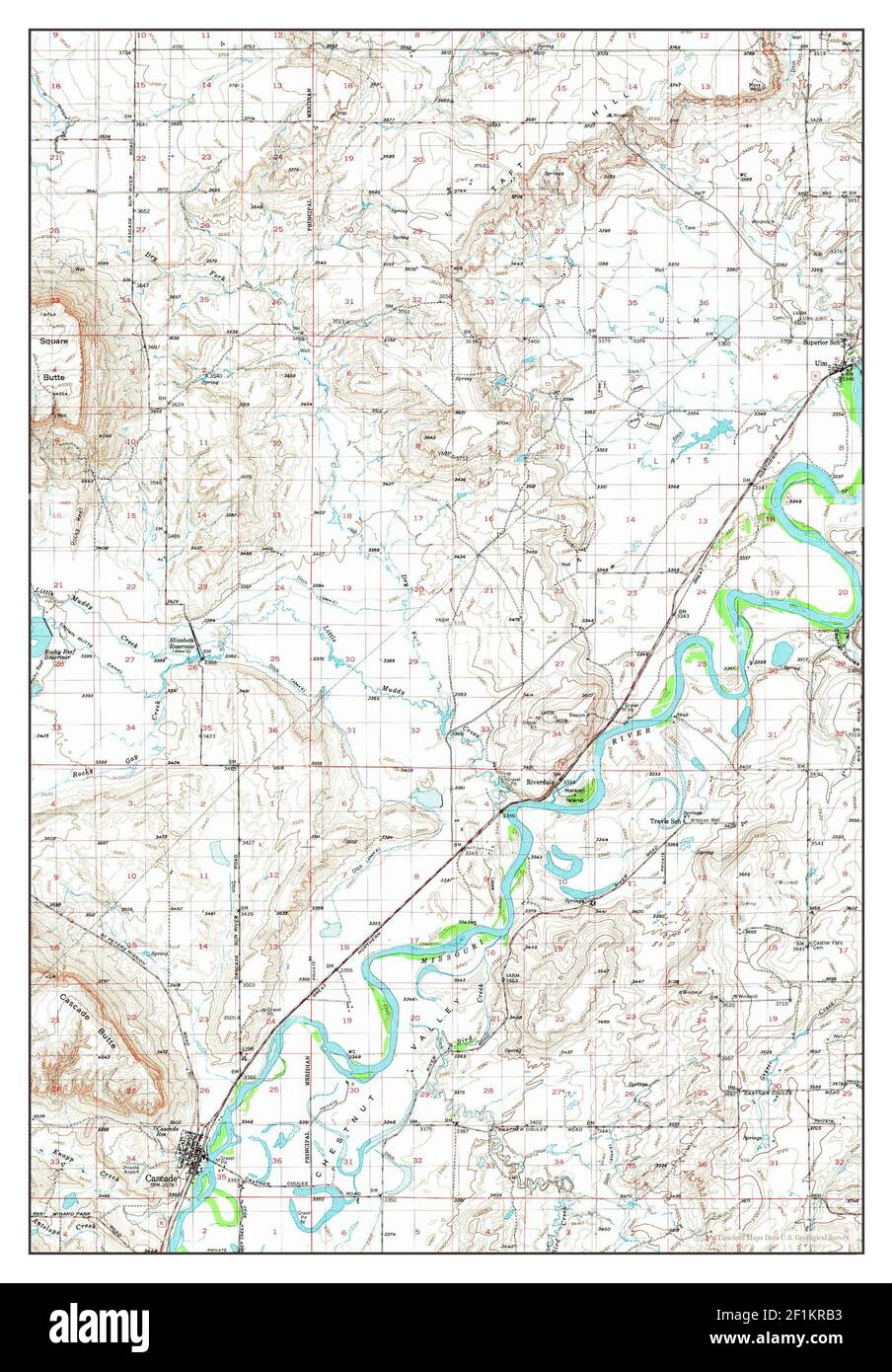 Cascade, Montana, map 1949, 162500, United States of America by Timeless Maps, data U.S