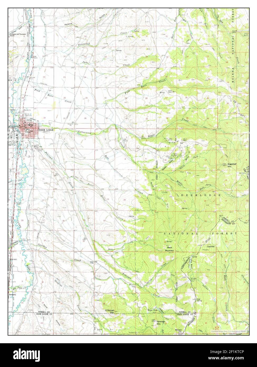 Deer Lodge, Montana, map 1959, 162500, United States of America by