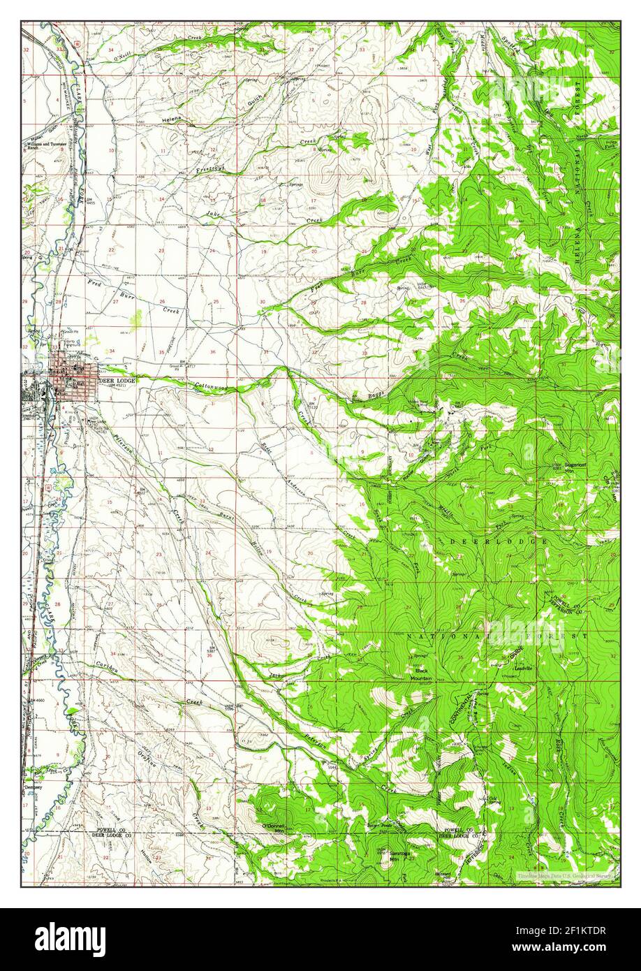 Deer Lodge, Montana, map 1959, 162500, United States of America by
