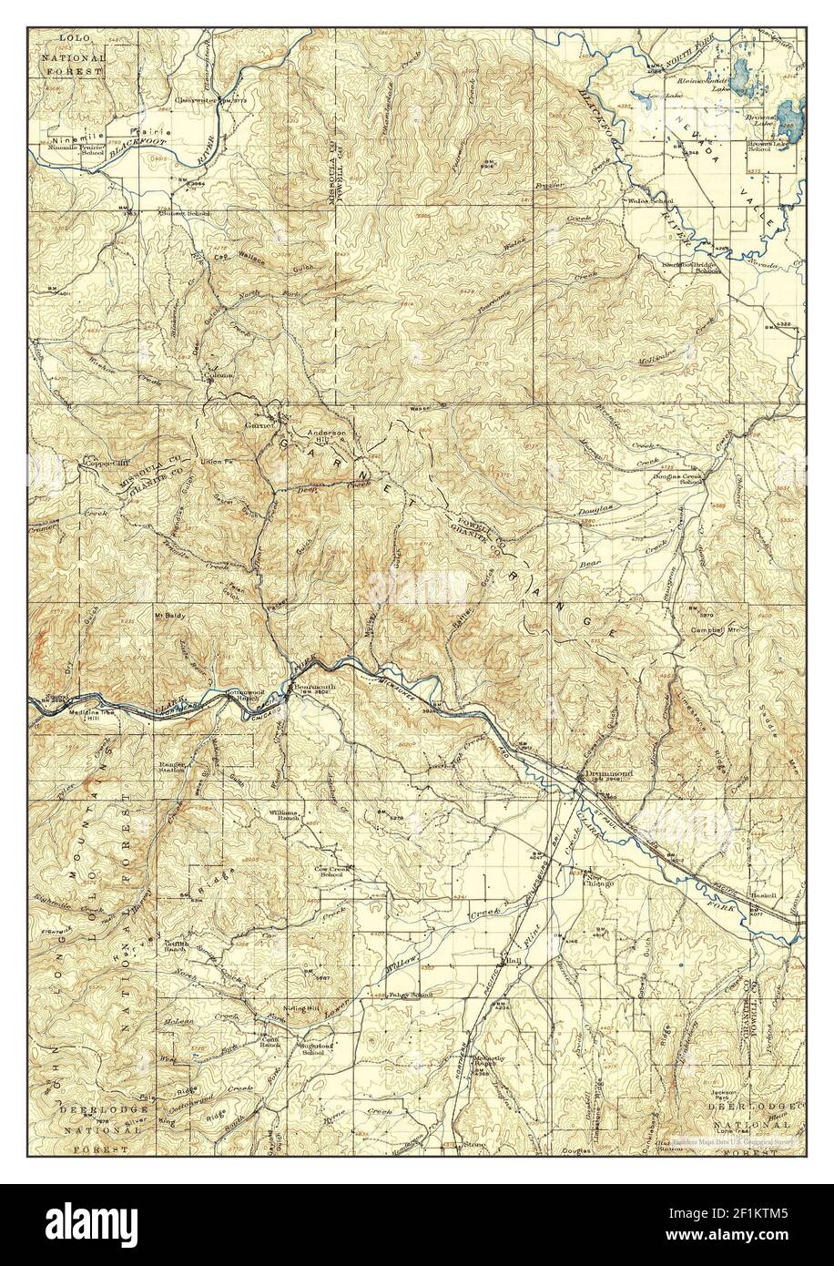 Drummond, Montana, map 1921, 1125000, United States of America by