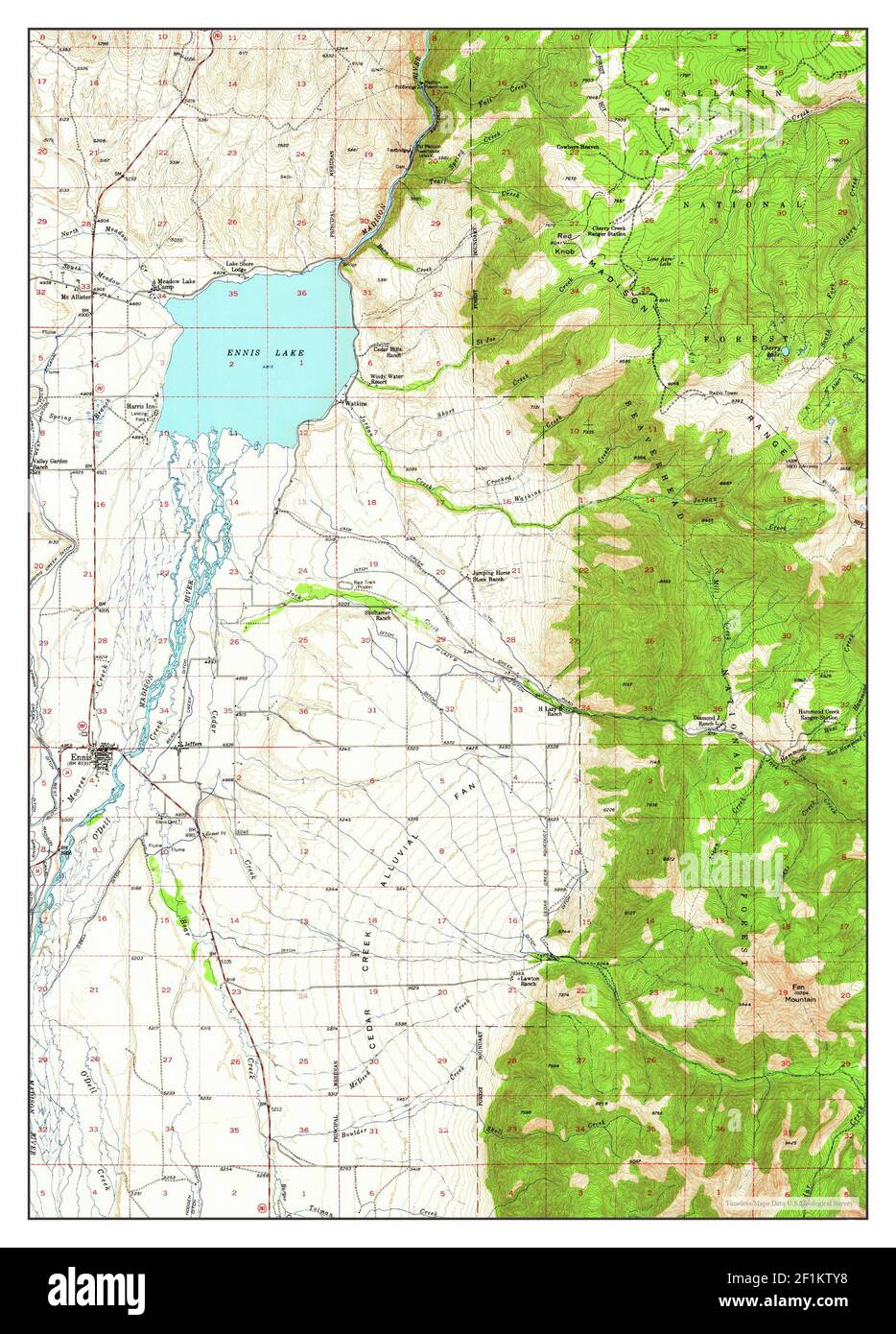 Historical Map of Ennis, Montana
