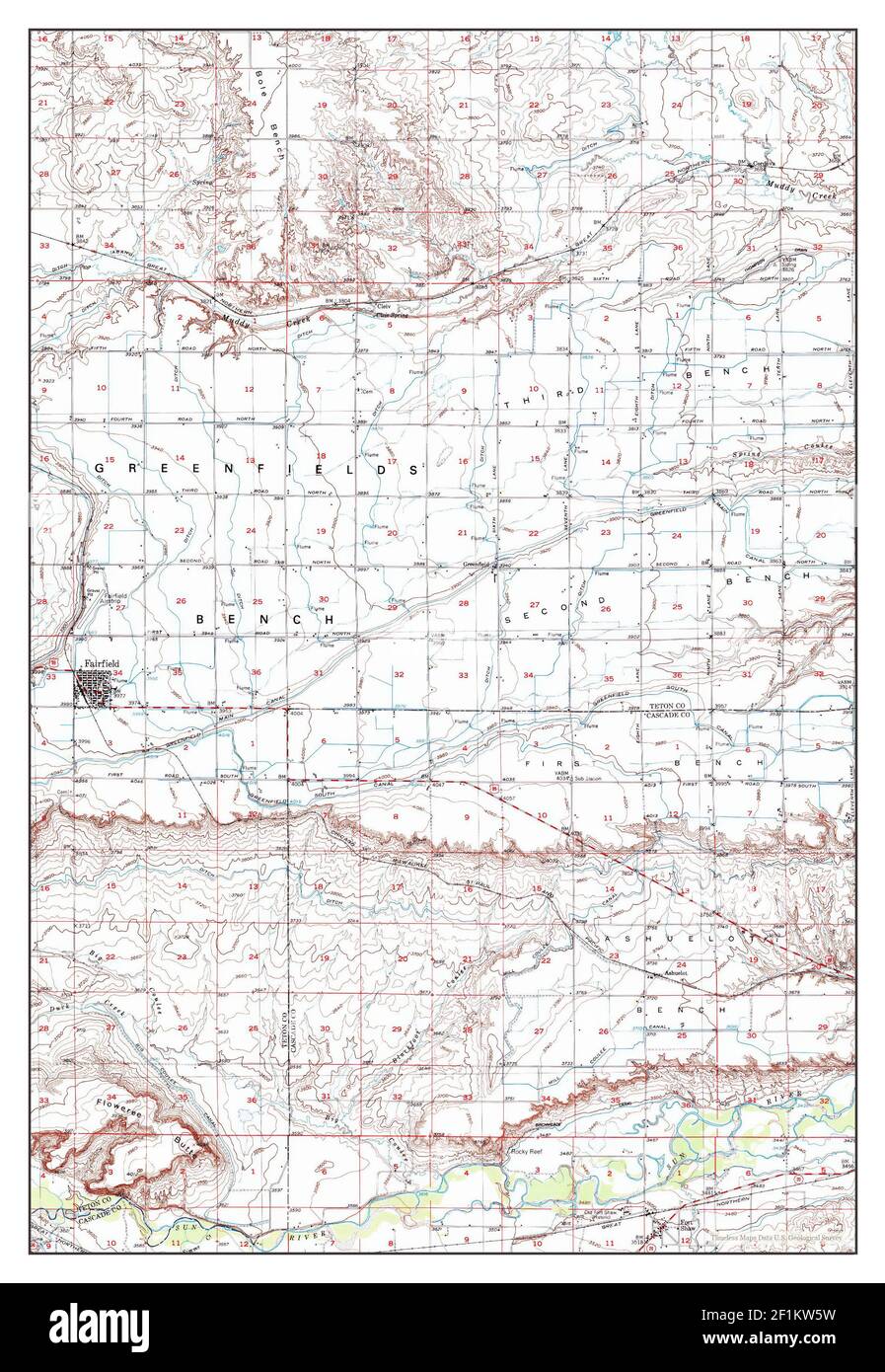 Fairfield, Montana, map 1950, 162500, United States of America by Timeless Maps, data U.S